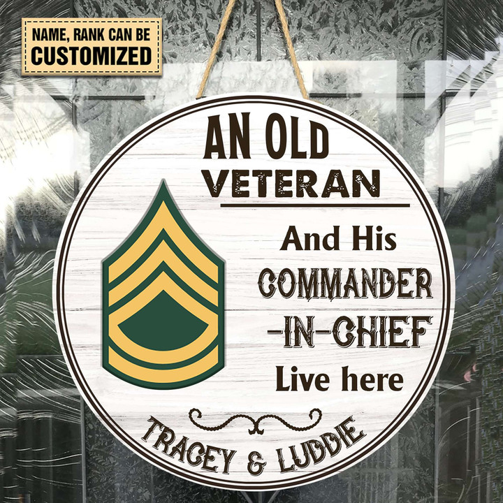 Army Veteran - Personalized Wooden Sign 01