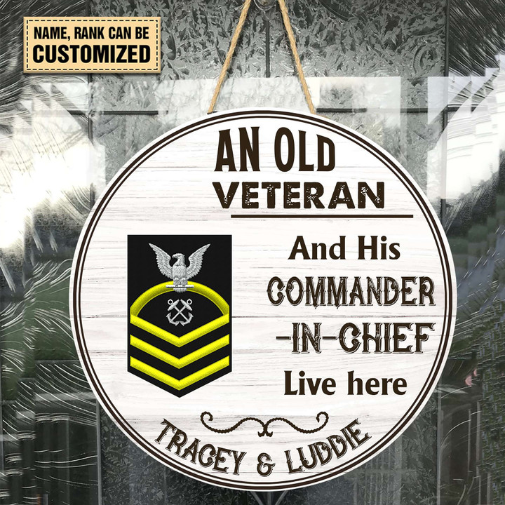 USN Veteran - Personalized Wooden Sign 02