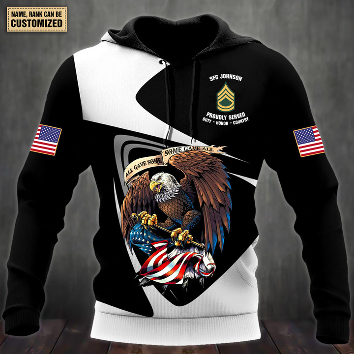 Army Veteran - Personalized All Over Print Hoodie 04