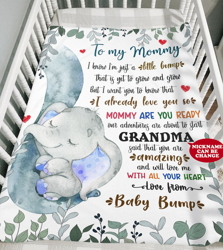 New Mommy Gift From Grandma And Baby Bump Fleece Blanket