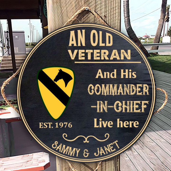 Division Of Veteran - Personalized Round Wooden Sign