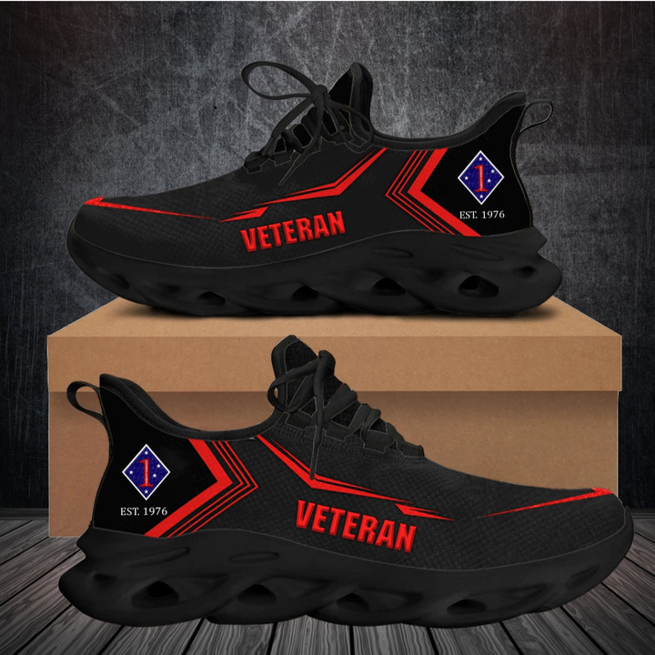 Marine Veteran Custom Clunky Sneakers Division And Unit Personalized Gift