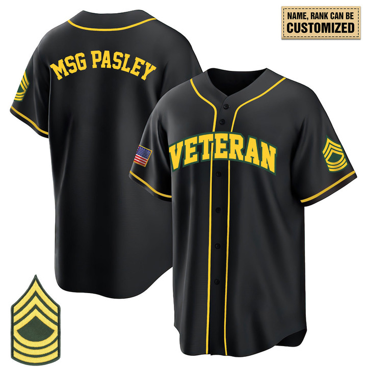 Army Veteran Rank Patch Flex Base Jersey Collection - All Stitched
