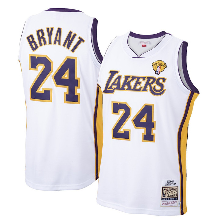 Kobe Bryant Los Angeles Lakers Mitchell & Ness 2009-10 Hardwood Classics Jersey - White - All Stitched
