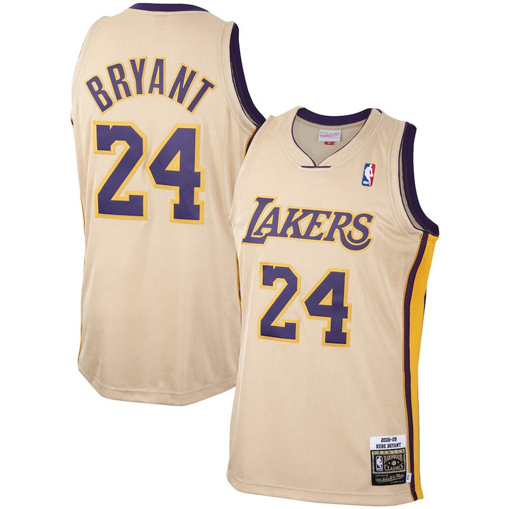 Kobe Bryant Los Angeles Lakers Mitchell & Ness 2008-09 Hardwood Classics Player Jersey - Gold - All Stitched