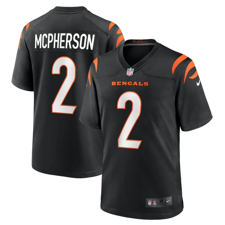 Evan McPherson Cincinnati Bengals Black Jersey - All Stitched