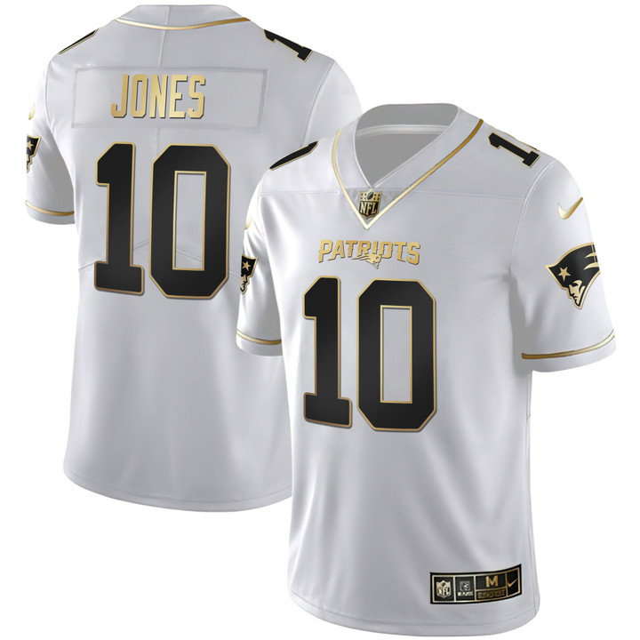Women's New England Patriots White Gold & Black Gold Jersey - All Stitched