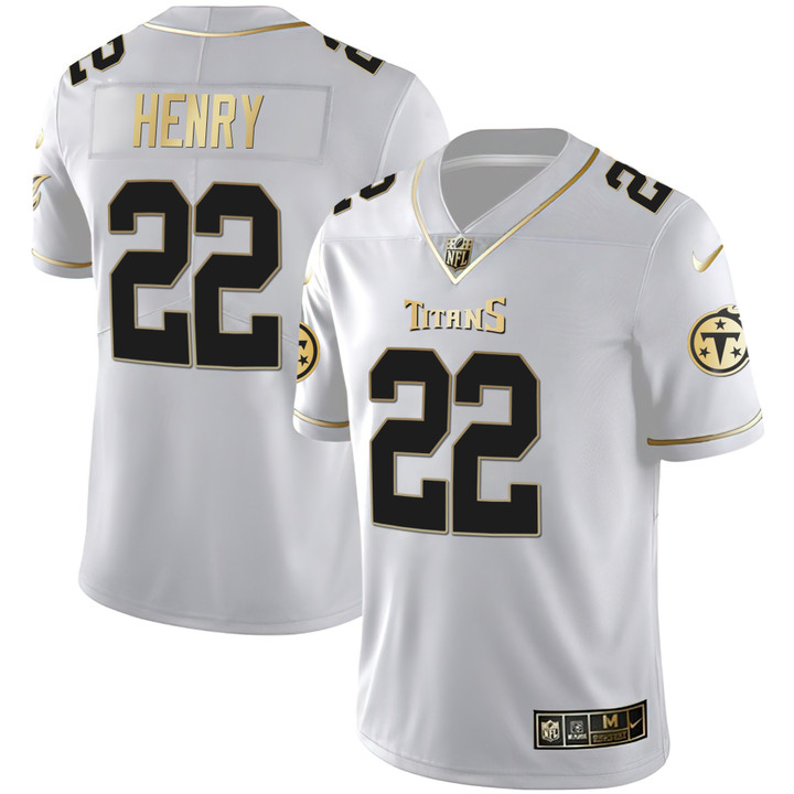 Men's Tennessee Titans White Gold & Black Gold Jersey - All Stitched