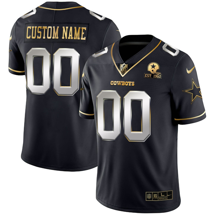 Cowboys Black Limited Custom Name and Number Jersey - All Stitched