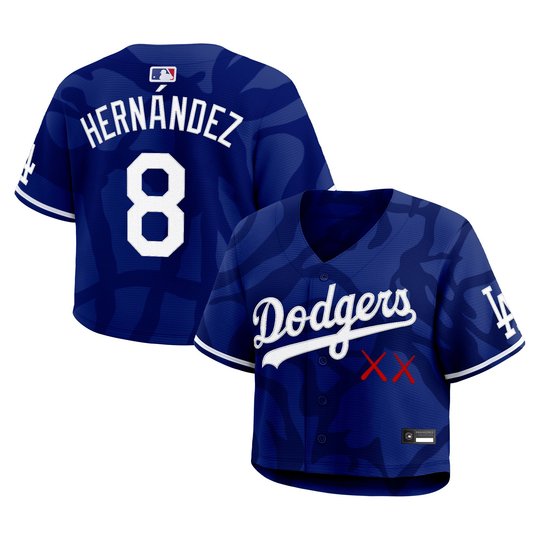 Women's Los Angeles Dodgers x KAWS Cropped Baseball Jersey - All Stitched