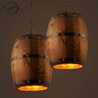 American country loft wood Wine barrel hanging Fixture ceiling pendant lamp