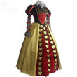 Disney Alice In Wonderland Red Queen of Hearts Costume Dress Cosplay