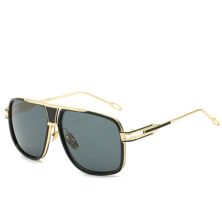 Classic Luxury Men Sunglasses Glamour Fashion Brand Sun Glasses Mirrored Retro Vintage Square Designer Shades