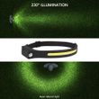 Rechargeable LED Headlamp with 230° Illumination, Waterproof for Hiking, Running, Fishing, Camping