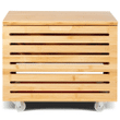 Portable Rolling Large Wooden Toy Storage Chest Box
