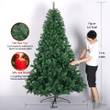 7.5ft Large Artificial Christmas Tree Spruce PVC Fir Reusable Foldable Metal Bracket Portable Indoor Outdoor Holiday Decoration