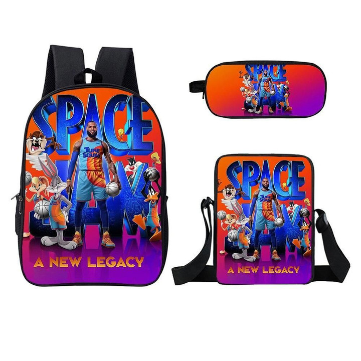 Space Jam 3 in 1 Backpack for Travel bag, Lunch bag and Pencil case