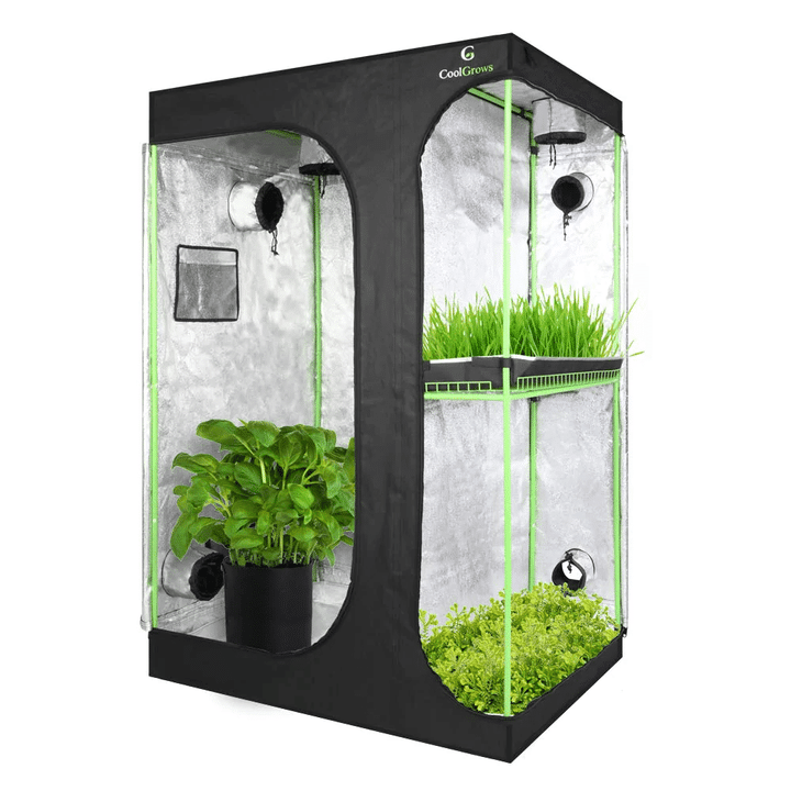 CoolGrows Upgraded 2-in-1 Mylar Hydroponic Grow tent 36x24x53 Inch