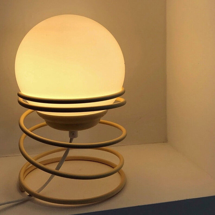 Nordic Creative Glass Ball Spring Base Design 1-Light Table Lamp