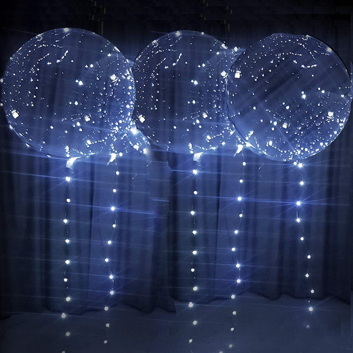 Lot of 10 Led balloons with batteries party balloons 18 inch clear balloons transparent balloons for helium or air, wedding balloons