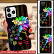 Nana Grandma with grandkids Rainbow Flower Personalized Phone case - 1