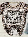 Holy Spirit Activate Religious Belief Leopard Bleached Print Short Sleeve T-shirt - 1