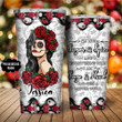 Personalized Gothic Women and Roses Tumbler 20oz - 1