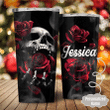 Personalized Gothic Skull Rose Tumbler 20oz - 1