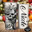 Personalized Gothic Skull Drawing Tumbler 20oz - 1