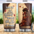 Learn To Love Yourself Without The Love Of Others Black Woman Butterfly Pattern Afro Women Black Girl AEGB2406001Z Stainless Steel Tumbler - 1