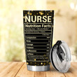 Nurse Hunter Green Uniform Sunflower Black Queen Nurse Nurse Nutrition Facts Nurse Gift ANLZ0112016Z Stainless Steel Tumbler - 2
