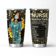 Nurse Hunter Green Uniform Sunflower Black Queen Nurse Nurse Nutrition Facts Nurse Gift ANLZ0112016Z Stainless Steel Tumbler - 3