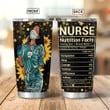 Nurse Hunter Green Uniform Sunflower Black Queen Nurse Nurse Nutrition Facts Nurse Gift ANLZ0112016Z Stainless Steel Tumbler - 1