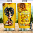 She Who Kneels Before God Can Stand Before Anyone Afro Women Black Girl African American Beautiful Woman Magic Black Girl Magic Black Queen DNGB0707002Z Stainless Steel Tumbler - 1