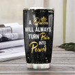 A Queen Always Turn Pain Into Power Afro Women Black Women Black Girl African American Beautiful Woman Magic Black Girl Magic Black Queen HLGB2705001Z Stainless Steel Tumbler - 3