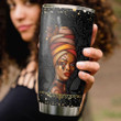 A Queen Always Turn Pain Into Power Afro Women Black Women Black Girl African American Beautiful Woman Magic Black Girl Magic Black Queen HLGB2705001Z Stainless Steel Tumbler - 2