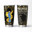 Nurse Galaxy Blue Uniform Sunflower Black Women Nurse Nurse Nutrition Facts Nurse Gift ANLZ0112011Z Stainless Steel Tumbler - 3