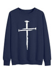 Mens Nail Cross Round Neck Long Sleeve Sweatshirt - 3