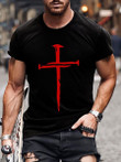 Red Nail Cross Short Sleeve T-shirt - 1