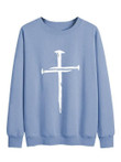 Mens Nail Cross Round Neck Long Sleeve Sweatshirt - 5