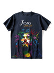 Mens Jesus print crew neck T-shirt - 5