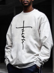 Cross Faith Print Crew Neck Sweatshirt - 1