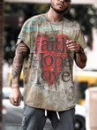 Mens Religion Faith Hope Love Print Short Sleeve T-shirt - 1