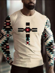 Mens Trendy Retro Christian Cross Printed Long Sleeve T-shirt - 1