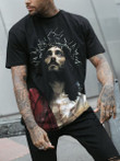 Mens Christian Print Jesus Religious T-shirt - 1