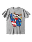 Christmas Christmas Elk love print T-shirt - 4