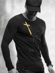 Mens Religious Print Long Sleeve Crew Neck T-Shirt - 1