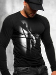 Mens Black Long Sleeve Jesus Print T-shirt - 1