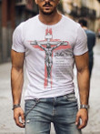 Mens Short Sleeve Jesus Christ Bible Printed T-shirt - 1