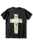 Womens Floral Cross Short Sleeve T-shirt - 3